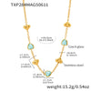 Women's Jewelry Set 316L Stainless Steel Plated 18K Real Gold Heartshaped Czech Glass Necklace Bracelet Earrings Electroplated