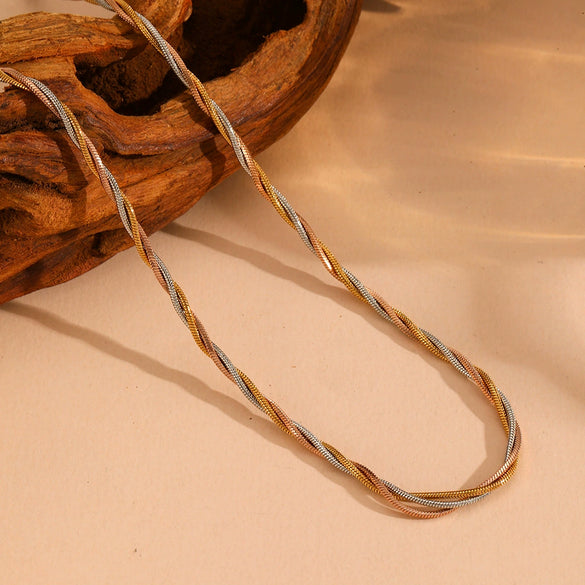 Women's Jewelry Set Titanium Steel Bamboo Chain With Diamonds Geometric Style