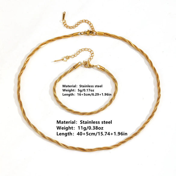 Women's Jewelry Set Titanium Steel Bamboo Chain With Diamonds Geometric Style