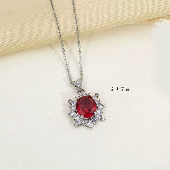 Women's Jewelry Set Titanium Steel Electroplated Inlay Diamondstudded Necklace Earrings Ring