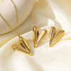 Women's Jewelry Set Titanium Steel Plants And Flowers Pattern Electroplating Earrings And Necklaces