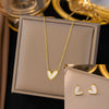 Women's Jewelry Set Titanium Steel Plants And Flowers Pattern Electroplating Earrings And Necklaces