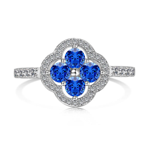 Women's Jewelry Set With S925 Sterling Silver Clover Zircon Inlaid Electroplated