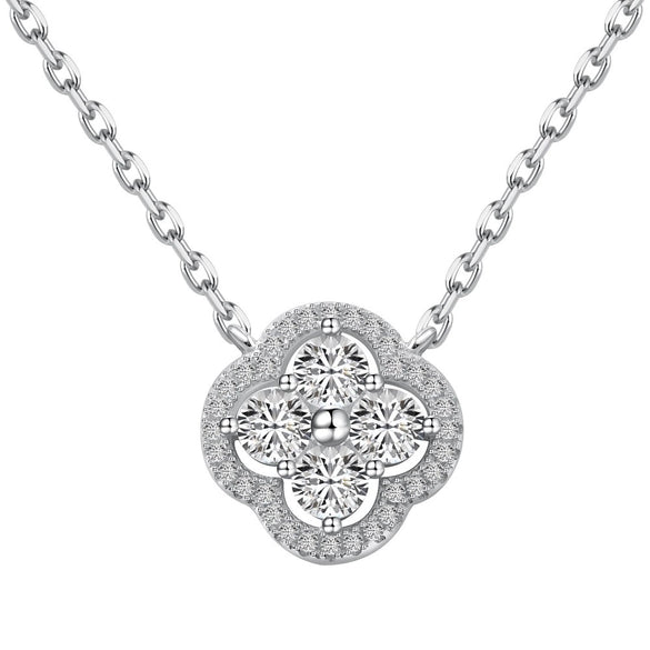 Women's Jewelry Set With S925 Sterling Silver Clover Zircon Inlaid Electroplated