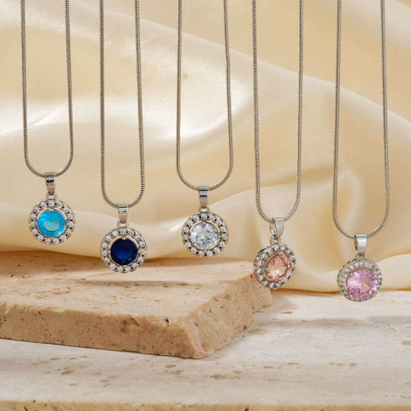 Women's Jewelry Set With Snake Bone Chain Rhinestone Pendant Love Water Drops Bell Pattern Inlaid Zircon