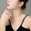 Women's Jewelry Set With 925 Sterling Silver Love Zircon Inlaid Bow Heart Water Drop And Bell Shapes Light Luxury Style Electroplated
