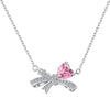 Women's Jewelry Set With 925 Sterling Silver Love Zircon Inlaid Bow Heart Water Drop And Bell Shapes Light Luxury Style Electroplated