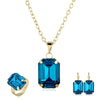 Women's Jewelry Sets Alloy Geometric Electroplating Bone Chain Mixed Gem Inlay Earrings Necklace Ring
