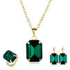 Women's Jewelry Sets Alloy Geometric Electroplating Bone Chain Mixed Gem Inlay Earrings Necklace Ring
