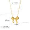 Women's Jewelry Stainless Steel Bow Geometric High Sense Electroplated Necklace Earrings Ring