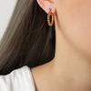 Women's Jewelry 316L Stainless Steel Gold Plated Twisted O Shaped Geometric Style