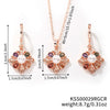 Women's Jewelry Twopiece Set With O Chain Stainless Steel Copper Zircon Glass Plants And Flowers Electroplated