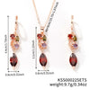 Women's Jewelry Twopiece Set With O Chain Stainless Steel Copper Zircon Glass Plants And Flowers Electroplated