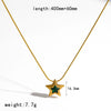 Women's 18K Gold Colored Diamond Encrusted Stainless Steel Titanium Steel Star Necklace With Pvd Furnace Vacuum Real Gold Plating And Round Snake Chain