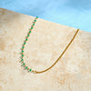 Women's 18K Gold Vacuum Plated Stainless Steel Ball Bead Necklace With Geometric Design And Regular Chain