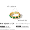 Women's 18K Vacuum Plated Stainless Steel Open Ring With Water Drop Zircon Accent Geometric Fashion Jewelry