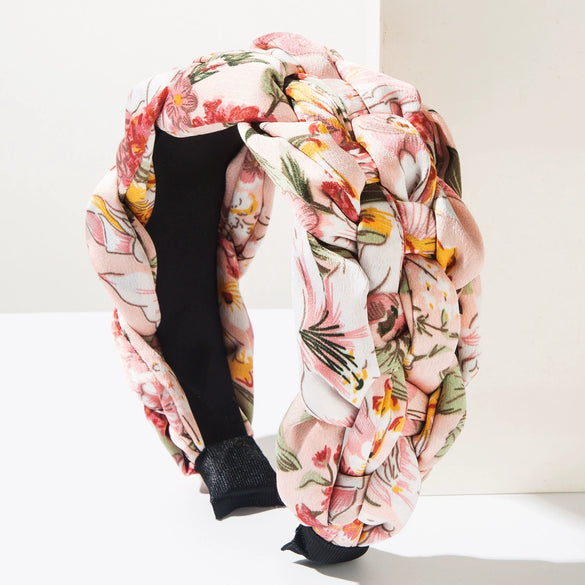 Women's Knitted Cloth Floral Widebrimmed Headband Hair Accessory