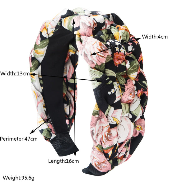Women's Knitted Cloth Floral Widebrimmed Headband Hair Accessory