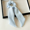 Women's Knitted Fabric Sweet Style Bow Ponytail Ribbon Hair Band With Seiko Design