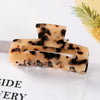 Women's Large Engraved Acrylic Hair Claw Clip Square Top Ponytail Holder Elegant Hair Accessory