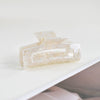 Women's Large Engraved Acrylic Hair Claw Clip Square Top Ponytail Holder Elegant Hair Accessory