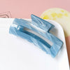 Women's Large Engraved Acrylic Hair Claw Clip Square Top Ponytail Holder Elegant Hair Accessory