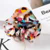 Women's Large Engraved Acrylic Hair Claw Clip Square Top Ponytail Holder Elegant Hair Accessory