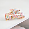 Women's Large Engraved Acrylic Hair Claw Clip Square Top Ponytail Holder Elegant Hair Accessory