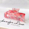 Women's Large Engraved Acrylic Hair Claw Clip Square Top Ponytail Holder Elegant Hair Accessory