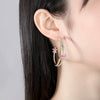 Women's Large Flower Statement Earrings With Zircon Crystal Copper Electroplated Geometric Jewelry