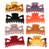 Women's Large Geometric Resin Hair Claw Clip With Hollow Design And Painted Finish For Ponytail Updos