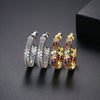 Women's Large Geometric Zircon Earrings Electroplated Copper Fashion Jewelry Wholesale