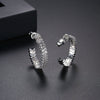 Women's Large Geometric Zircon Earrings Electroplated Copper Fashion Jewelry Wholesale
