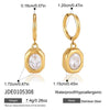 Women's Large Geometric Zircon Stainless Steel Stud Earrings With Plated Finish And Sophisticated Sparkling Style