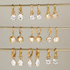 Women's Large Geometric Zircon Stainless Steel Stud Earrings With Plated Finish And Sophisticated Sparkling Style