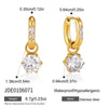 Women's Large Geometric Zircon Stainless Steel Stud Earrings With Plated Finish And Sophisticated Sparkling Style
