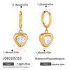 Women's Large Geometric Zircon Stainless Steel Stud Earrings With Plated Finish And Sophisticated Sparkling Style