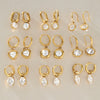 Women's Large Geometric Zircon Stainless Steel Stud Earrings With Plated Finish And Sophisticated Sparkling Style