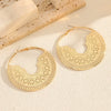 Women's Large Round Cshaped Cutout Earrings Electroplated Iron Geometric Jewelry With Retro Bohemian Style