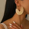 Women's Large Round Cshaped Cutout Earrings Electroplated Iron Geometric Jewelry With Retro Bohemian Style