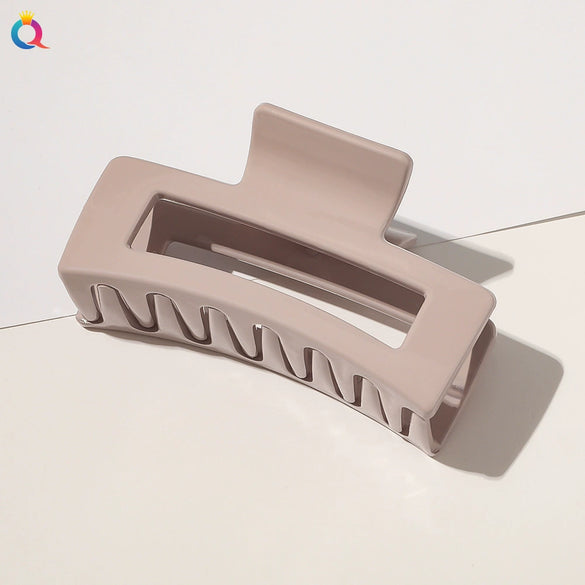 Women's Large Square Cutout Hair Claw Clip Handmade Natural Ponytail Holder Shark Clip For Everyday Styling