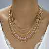 Women's Layered Bead Chain Necklace With Geometric Design And Electroplated Iron Fashion Jewelry
