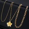 Women's Layered Imitation Pearl Necklace With Floral Alloy Pendant Electroplated Casual Chain Jewelry