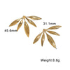 Women's Leaf Earrings In Stainless Steel With Gold Plating Colorfast Waterresistant Design And Sweet Cool Botanical Style