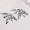 Women's Leaf Earrings In Stainless Steel With Gold Plating Colorfast Waterresistant Design And Sweet Cool Botanical Style
