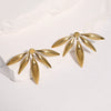 Women's Leaf Earrings In Stainless Steel With Gold Plating Colorfast Waterresistant Design And Sweet Cool Botanical Style