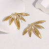 Women's Leaf Earrings In Stainless Steel With Gold Plating Colorfast Waterresistant Design And Sweet Cool Botanical Style