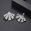 Women's Leafshaped Copper Earrings With Zircon Accents And Threetone Electroplated Finish Simple Fashion Jewelry