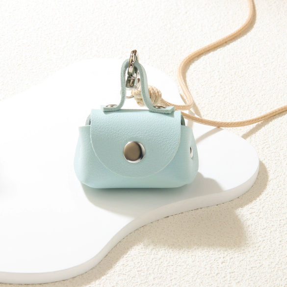 Women's Leather Coin Purse Pendant Necklace Alloy Pendant Geometric Pattern Handmade