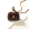Women's Leather Coin Purse Pendant Necklace Alloy Pendant Geometric Pattern Handmade